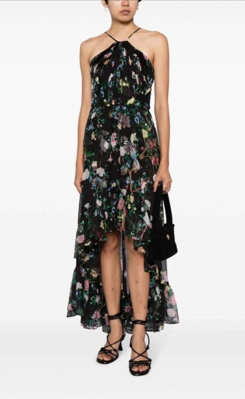 Marchesa Notte NWT Floral Halterneck Dress Sz 16 Formal
